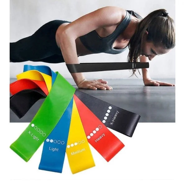 5 Faixas Elásticas de Resistência para Yoga, Pilates e Kit de Ginástica