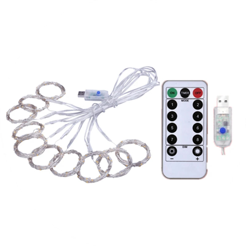 Cortina de Luz LED de 3 metros: Ambiente Iluminado com Controle Remoto USB - Loja Universo 4V