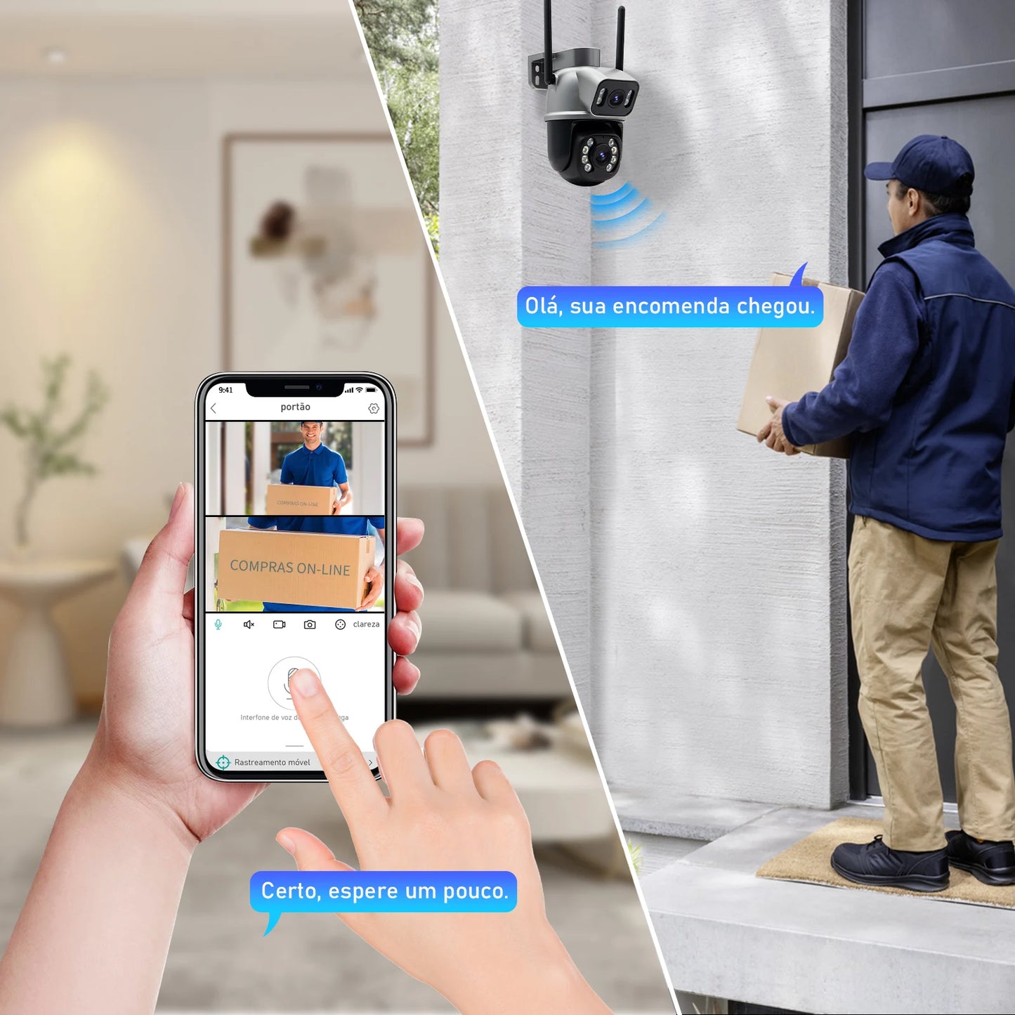 Câmera de Segurança Wi-Fi ICSee 4K Ultra HD – Monitoramento Externo à Prova d’Água