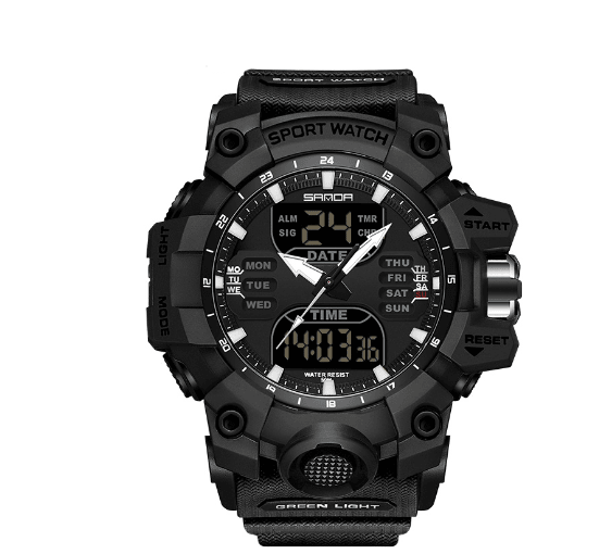 Relógio Esportivo Sanda: Resistente e Funcional, Design Moderno, Ideal para Atividades ao Ar Livre e Treinos, Cronômetro e Alarme Integrados - Loja Universo 4V