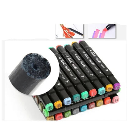 Kit Caneta Marcador C/60 Cores Ponta Dupla