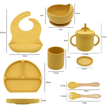 Kit de Alimentação para Bebês de Silicone 8 Peças