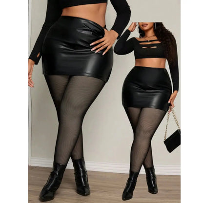 Meia-Calça Feminina Térmica Translúcida Plus Size