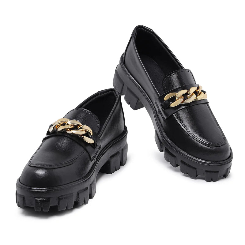 Mocassim Feminino Casual com Corrente