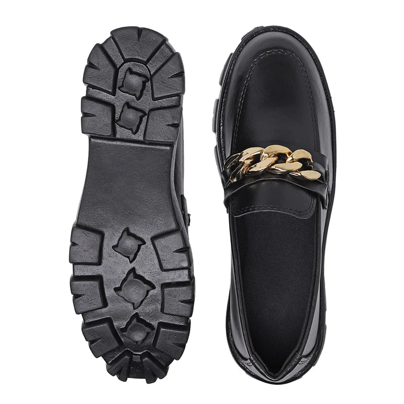 Mocassim Feminino Casual com Corrente