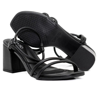 Sandália de Salto Alto Quadrado Modern River Trend