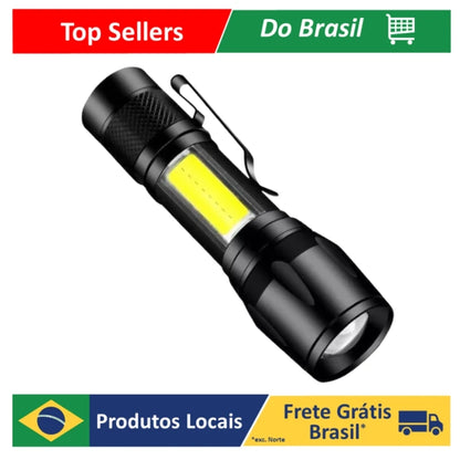 Mini Lanterna Tática LED Recarregável com Clipe
