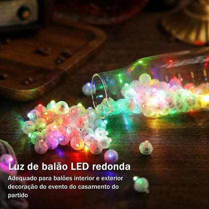 Kit com até 100 Mini Luzes de LED - Ideal para Balões, Lanternas e Decorações Festivas