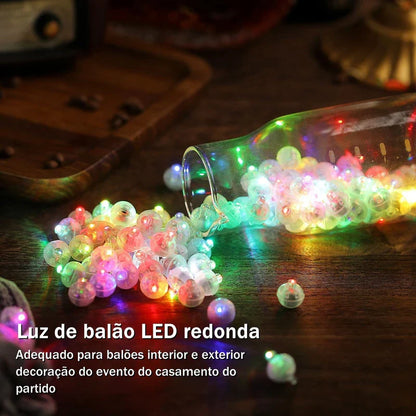Kit com até 100 Mini Luzes de LED - Ideal para Balões, Lanternas e Decorações Festivas
