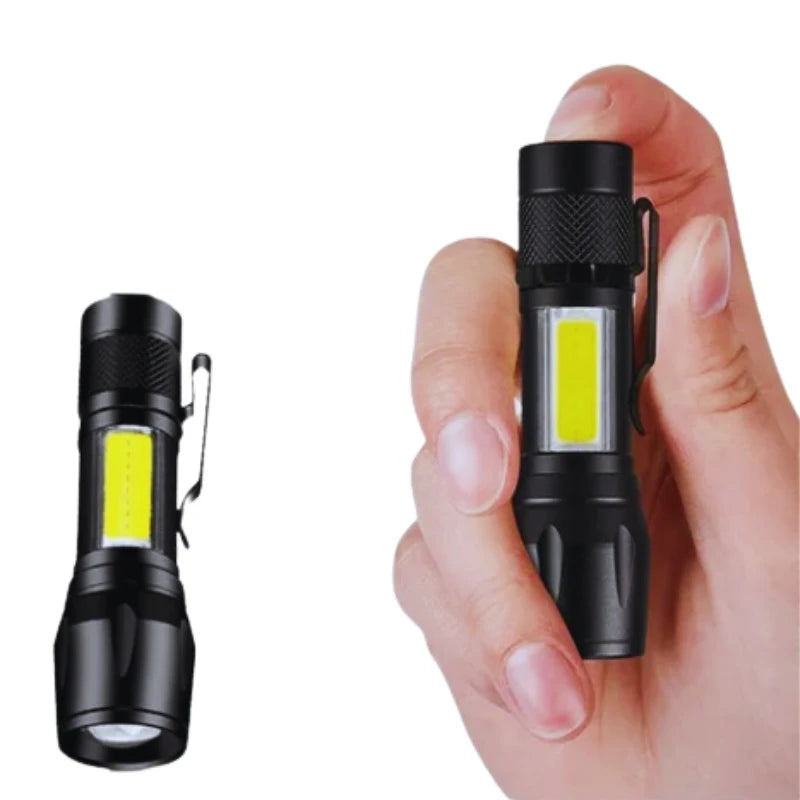 Mini Lanterna Tática LED Recarregável com Clipe