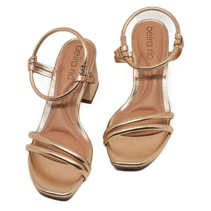 Sandália de Salto Alto Quadrado Modern River Trend