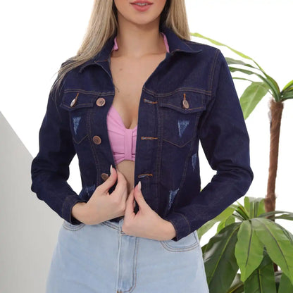Jaqueta Jeans Cropped Feminina – Estilo e Versatilidade para o Outono/Inverno