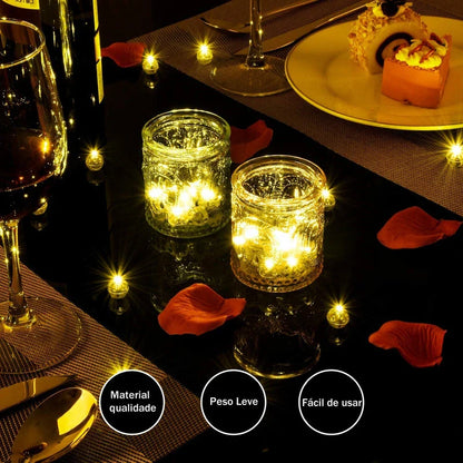Kit com até 100 Mini Luzes de LED - Ideal para Balões, Lanternas e Decorações Festivas