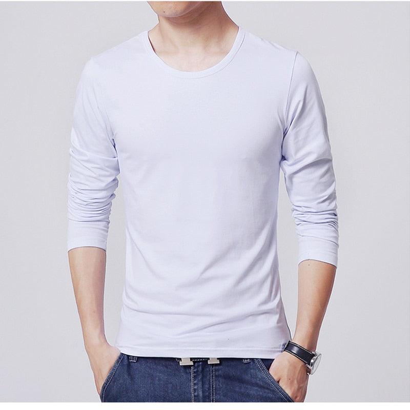 Camisetas Masculinas Slim de Manga Comprida: Estilo Ajustado para Todas as Ocasiões - Loja Universo 4V