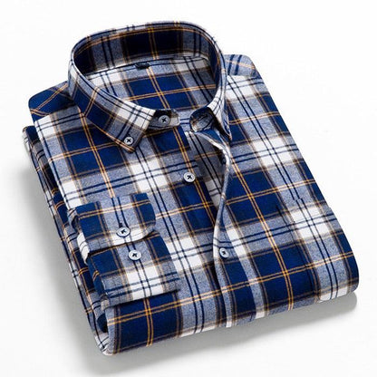 Nova Camisa Xadrez Masculina: Conforto em Algodão de Alta Qualidade - Loja Universo 4V
