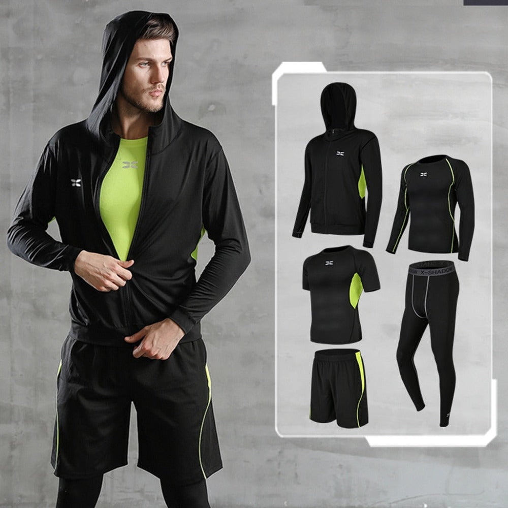 2024 Sports Suit Men's Running Sets Breathable Jogging Basketball Underwear Tights Sportswear Yoga Gym Fitness Tracksuit Clothes - Loja Universo 4V