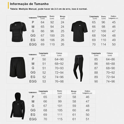 2024 Sports Suit Men's Running Sets Breathable Jogging Basketball Underwear Tights Sportswear Yoga Gym Fitness Tracksuit Clothes - Loja Universo 4V
