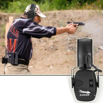 Protetor de Ouvido de tiro Eletrônico Antirruído: Proteção Auditiva Avançada para Atiradores, Cancelamento de Ruído, Design Confortável e Ajustável - Loja Universo 4V