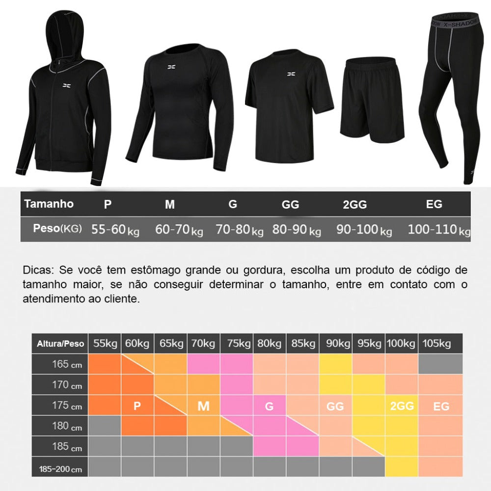 2024 Sports Suit Men's Running Sets Breathable Jogging Basketball Underwear Tights Sportswear Yoga Gym Fitness Tracksuit Clothes - Loja Universo 4V