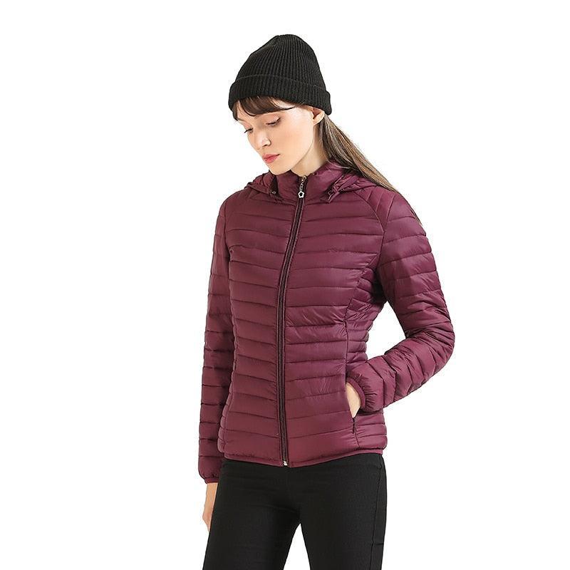 Jaqueta Puffer com Capuz para Mulheres: Conforto e Estilo em um Casaco Acolchoado - Loja Universo 4V