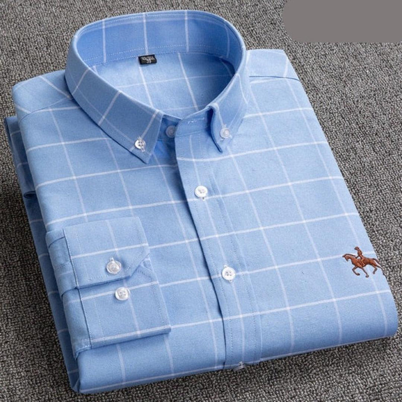 Camisas Masculinas Oxford de Algodão