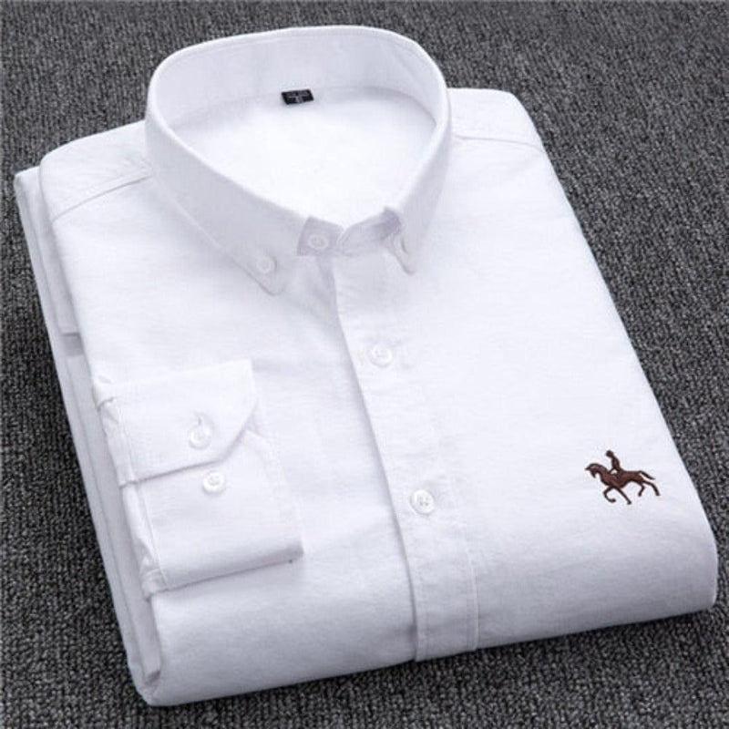 Camisas Masculinas Oxford de Algodão