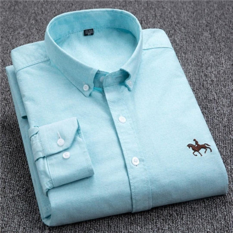 Camisas Masculinas Oxford de Algodão