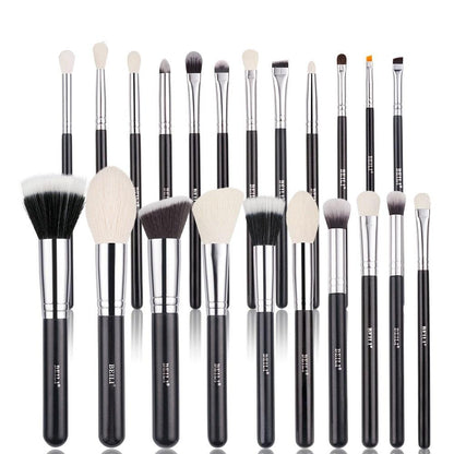 Conjunto de Pincéis de Maquiagem BEILI Preto: Profissionalismo com Cerdas Naturais de Cabra - Loja Universo 4V