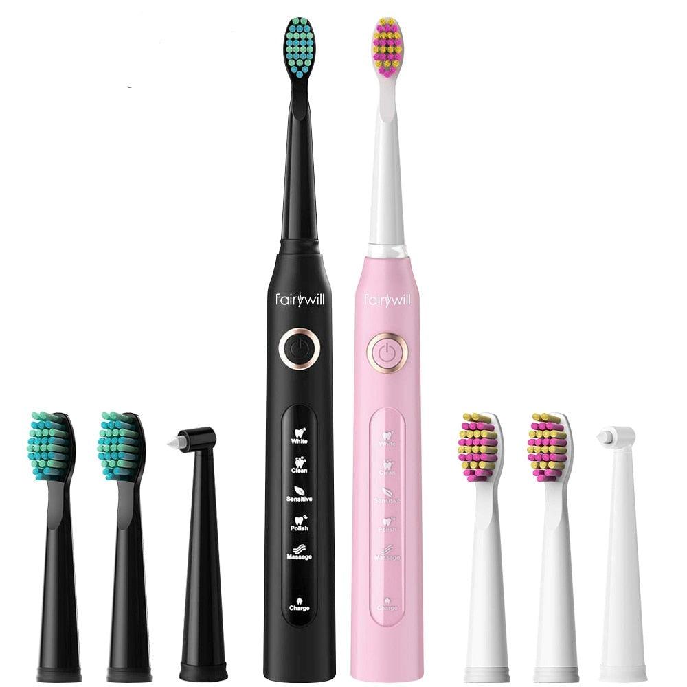 Escova de Dentes Elétrica à Prova d'Água: Limpeza Eficiente com Recarga USB - Loja Universo 4V