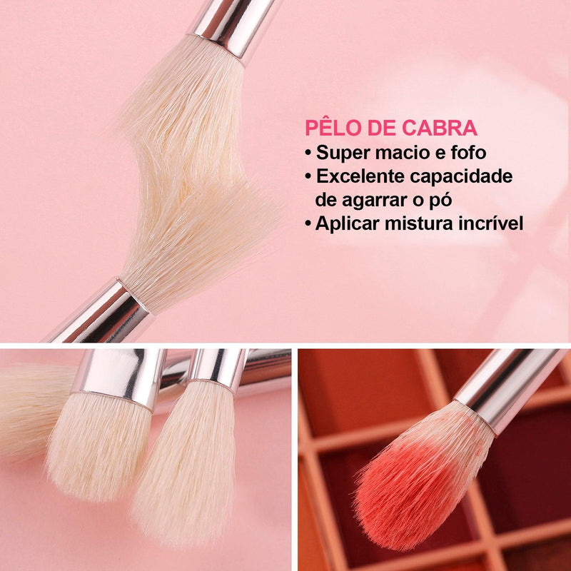 Conjunto de Pincéis de Maquiagem BEILI Preto: Profissionalismo com Cerdas Naturais de Cabra