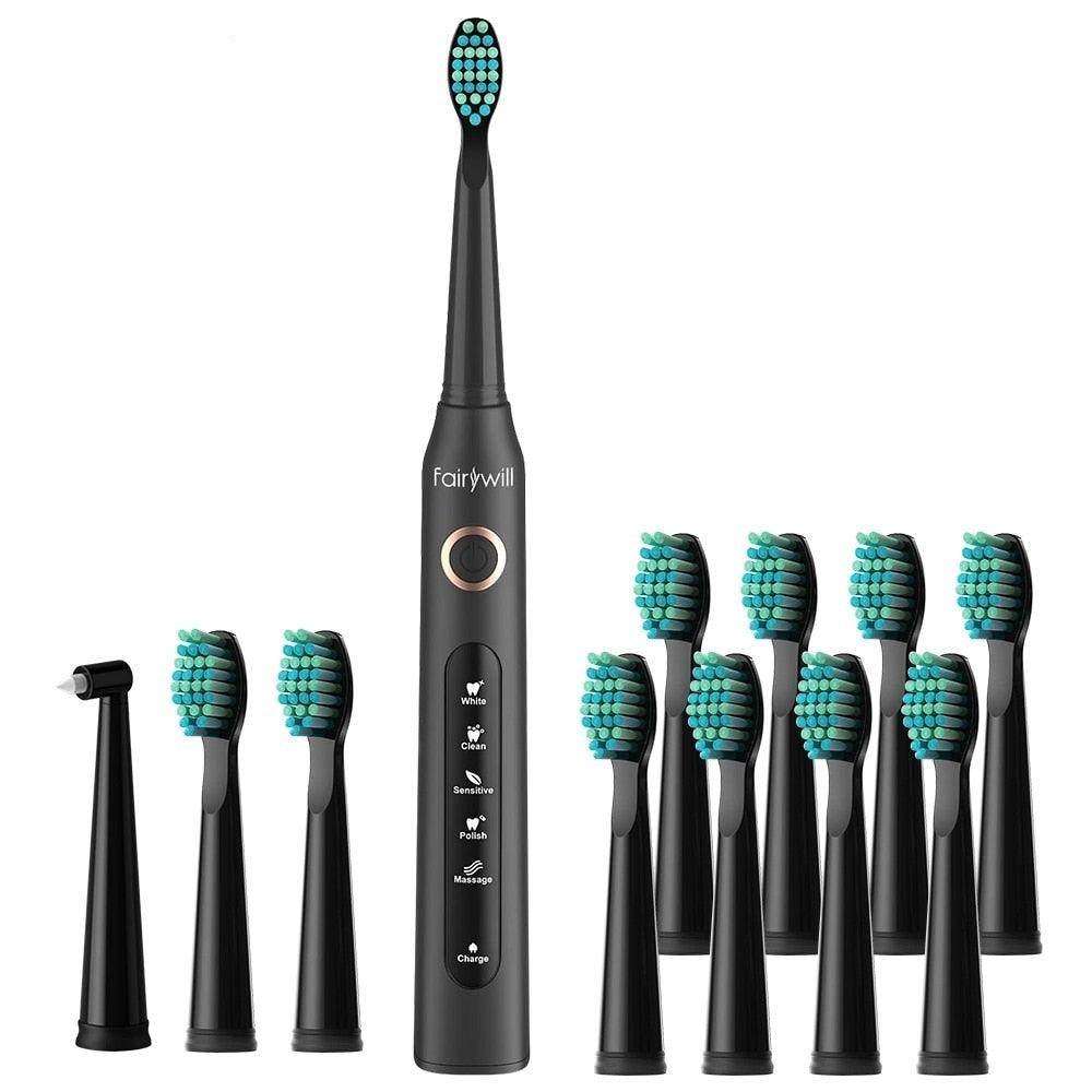 Escova de Dentes Elétrica à Prova d'Água: Limpeza Eficiente com Recarga USB - Loja Universo 4V