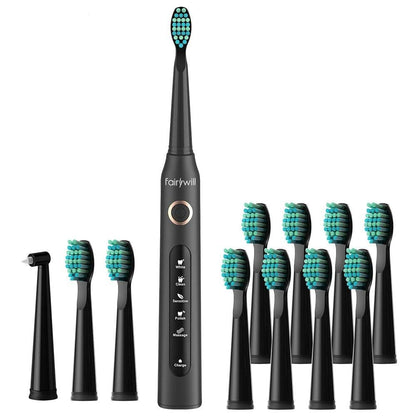 Escova de Dentes Elétrica à Prova d'Água: Limpeza Eficiente com Recarga USB - Loja Universo 4V