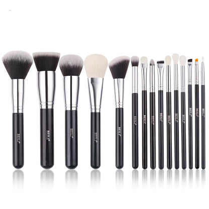 Conjunto de Pincéis de Maquiagem BEILI Preto: Profissionalismo com Cerdas Naturais de Cabra - Loja Universo 4V