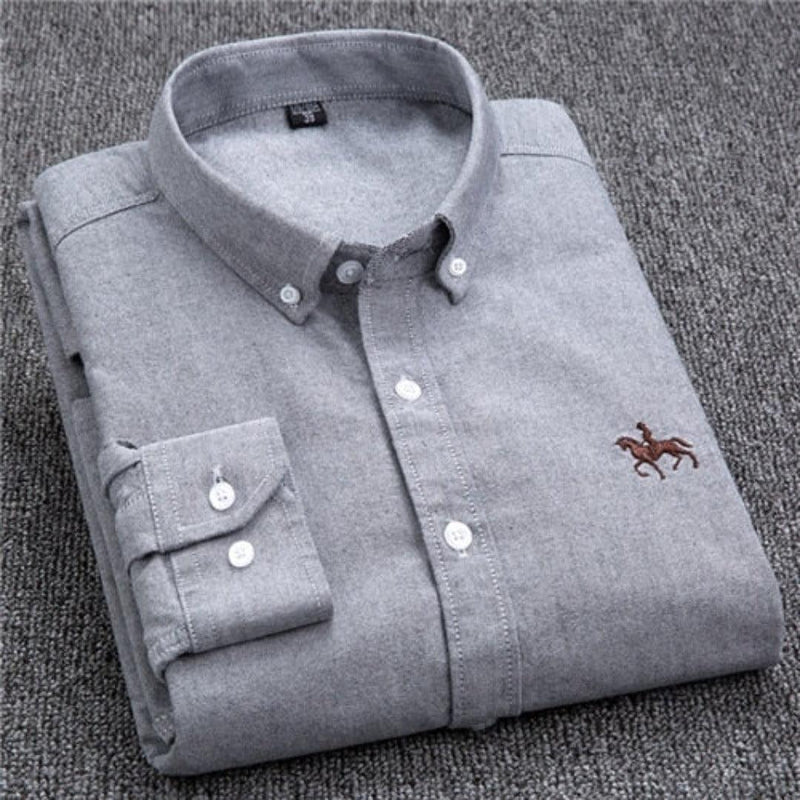 Camisas Masculinas Oxford de Algodão