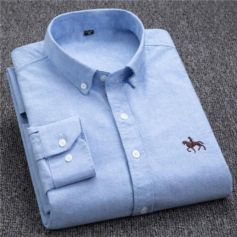 Camisas Masculinas Oxford de Algodão