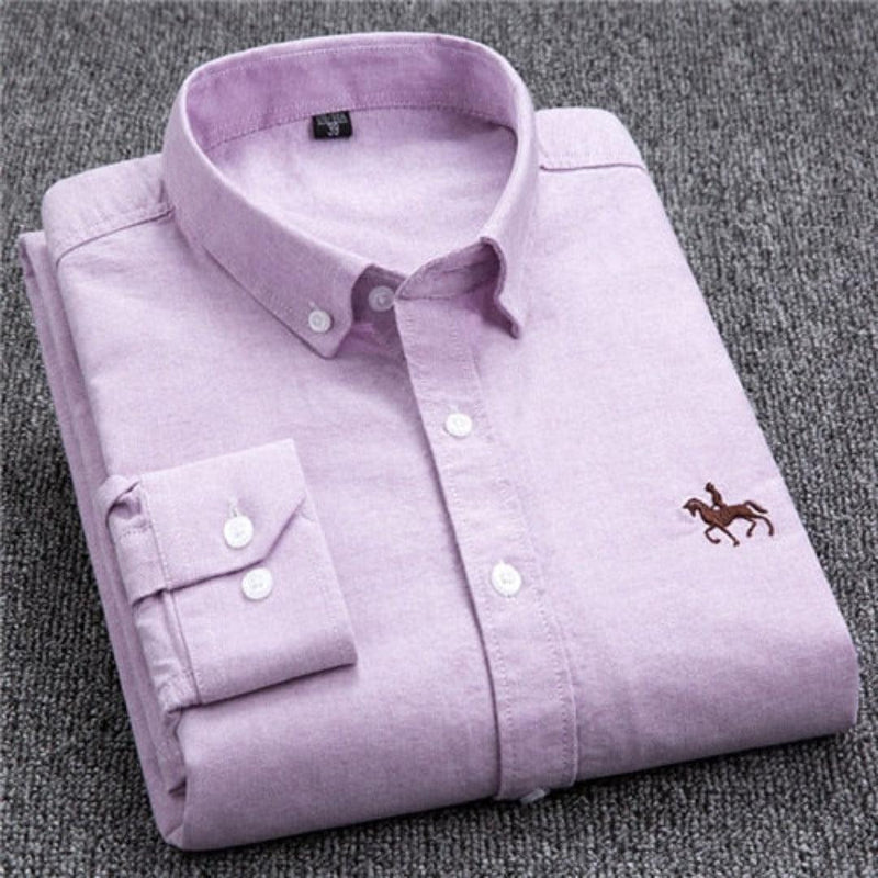 Camisas Masculinas Oxford de Algodão