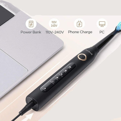 Escova de Dentes Elétrica à Prova d'Água: Limpeza Eficiente com Recarga USB - Loja Universo 4V