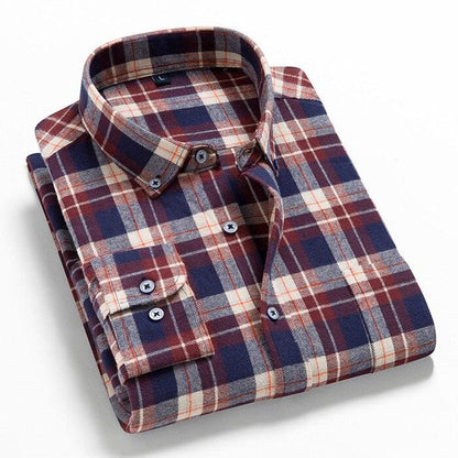 Nova Camisa Xadrez Masculina: Conforto em Algodão de Alta Qualidade - Loja Universo 4V