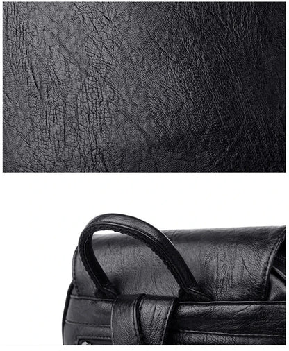 Mochila Feminina de Couro Macio - Estilo Vintage e Versatilidade para Viagens e Rotina