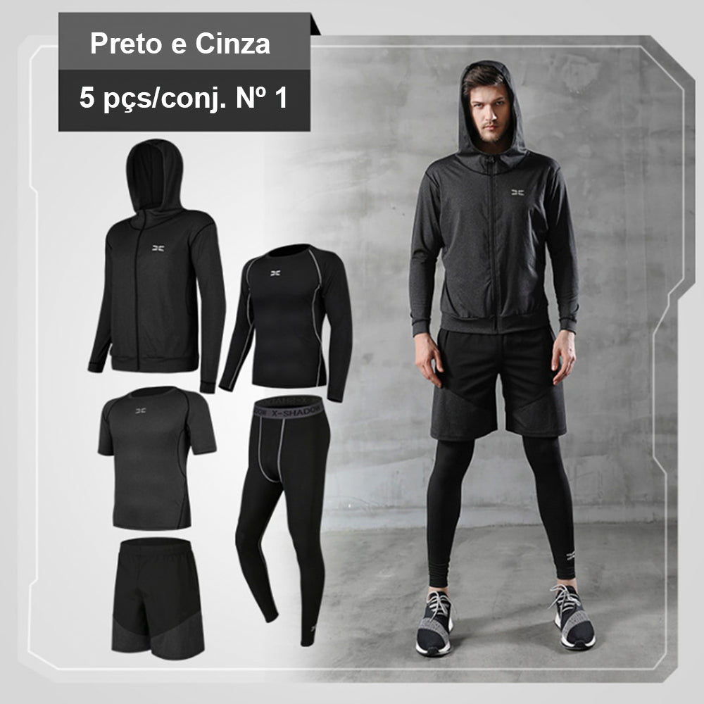 2024 Sports Suit Men's Running Sets Breathable Jogging Basketball Underwear Tights Sportswear Yoga Gym Fitness Tracksuit Clothes - Loja Universo 4V