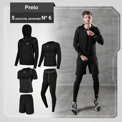 2024 Sports Suit Men's Running Sets Breathable Jogging Basketball Underwear Tights Sportswear Yoga Gym Fitness Tracksuit Clothes - Loja Universo 4V