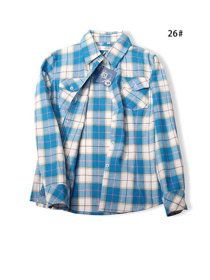 Camisas Femininas Xadrez de Mangas Compridas: Estilo Casual em Alta - Loja Universo 4V