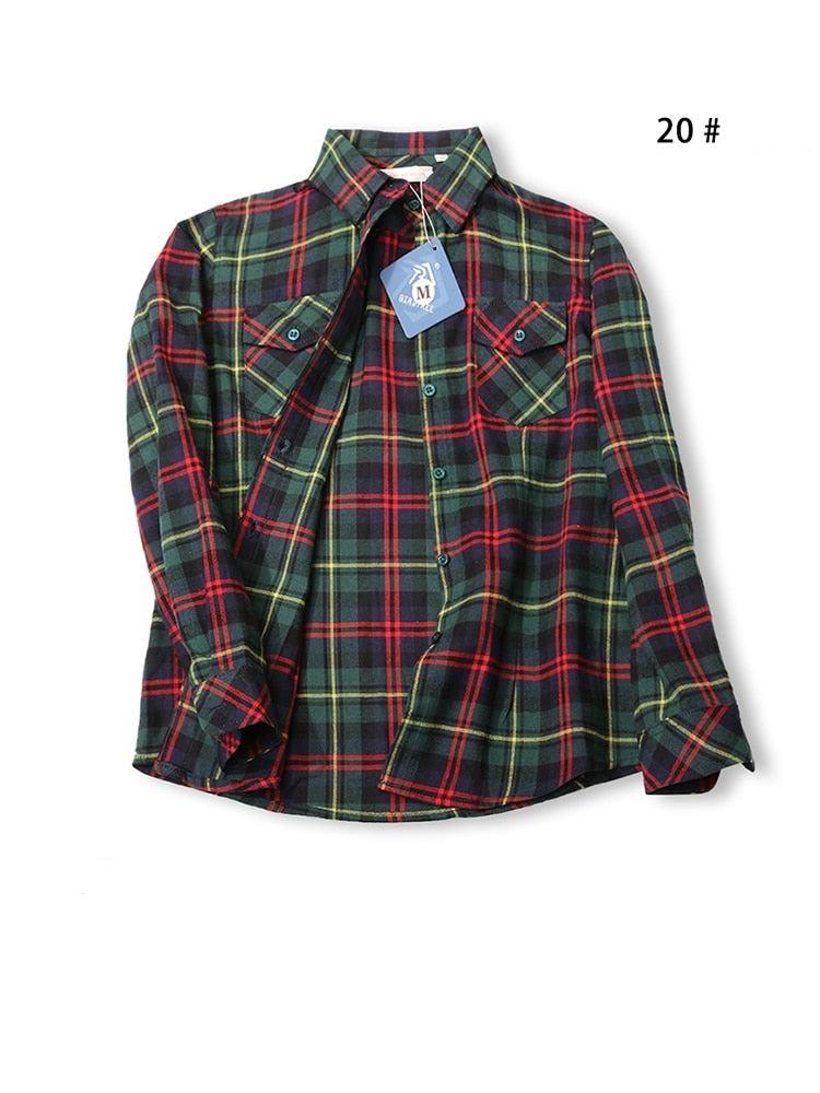 Camisas Femininas Xadrez de Mangas Compridas: Estilo Casual em Alta - Loja Universo 4V