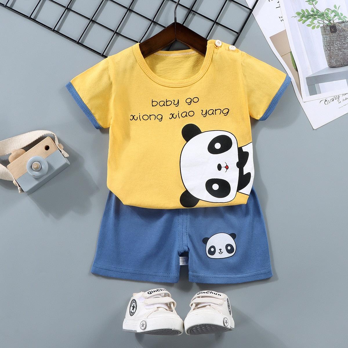 Novo Conjunto de Roupas Infantis Desenho Animado: T-shirt e Calças para Meninos e Meninas - Conforto e Estilo para os Bebês - Loja Universo 4V