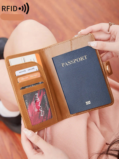 Porta-Passaporte RFID Minimalista em Couro PU - Loja Universo 4V