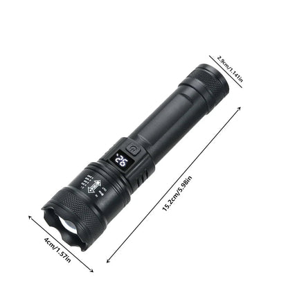 Lanterna Tática LED 2000LM Recarregável com Display