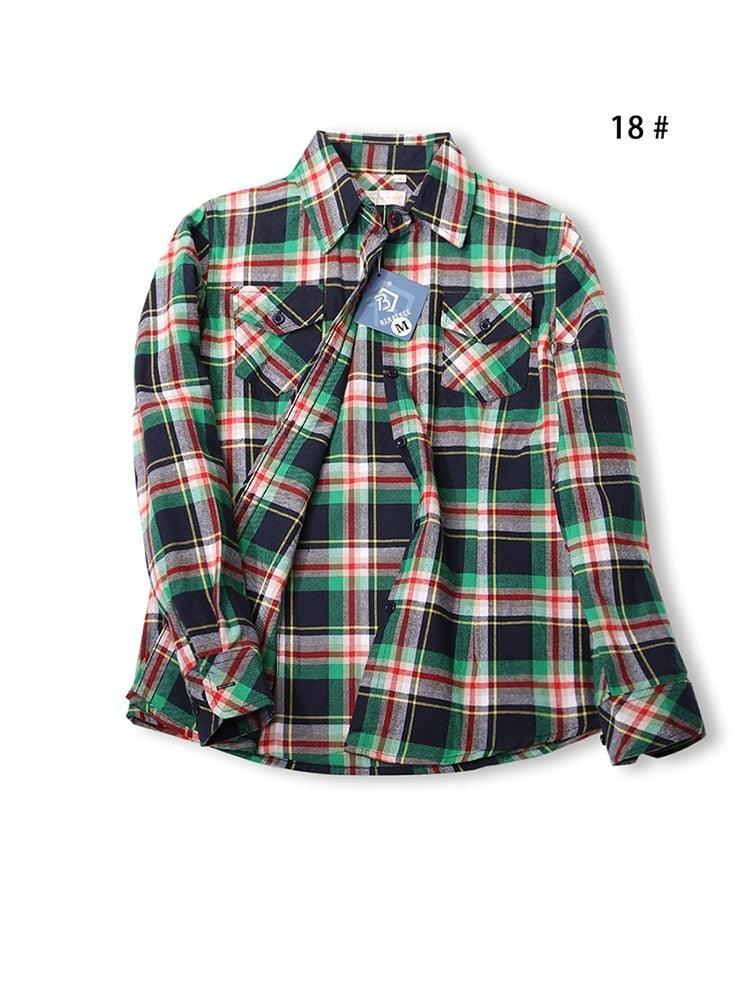 Camisas Femininas Xadrez de Mangas Compridas: Estilo Casual em Alta - Loja Universo 4V