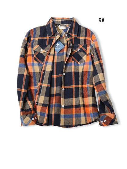 Camisas Femininas Xadrez de Mangas Compridas: Estilo Casual em Alta - Loja Universo 4V