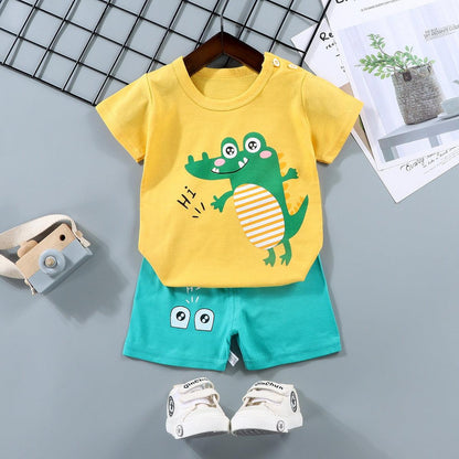 Novo Conjunto de Roupas Infantis Desenho Animado: T-shirt e Calças para Meninos e Meninas - Conforto e Estilo para os Bebês - Loja Universo 4V
