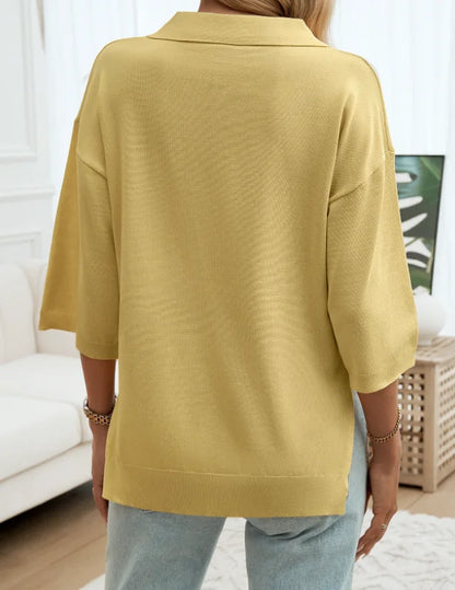 Camisa Polo de Lã Casual